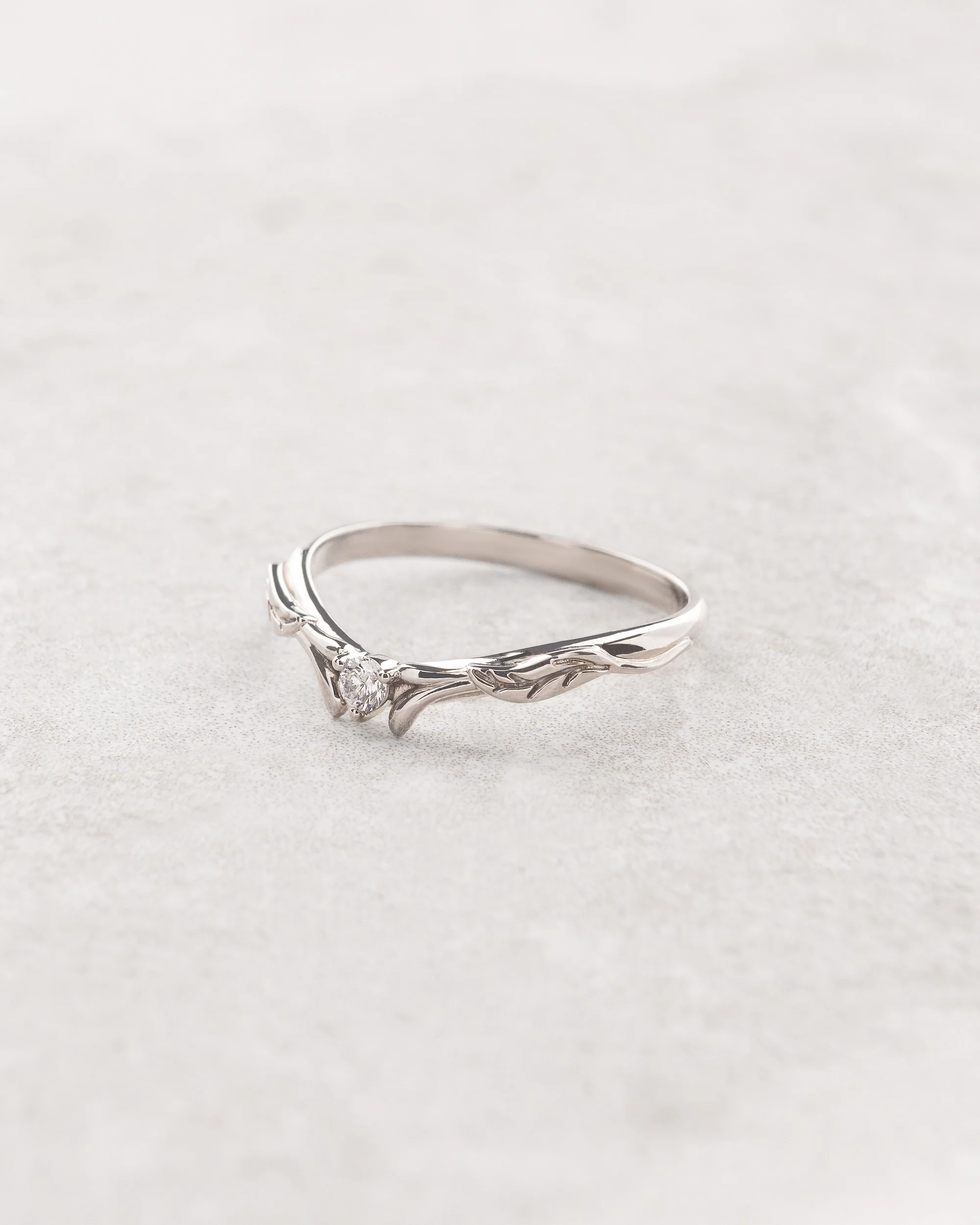 Curved leaf wedding ring, matching band for Wisteria - Image 6