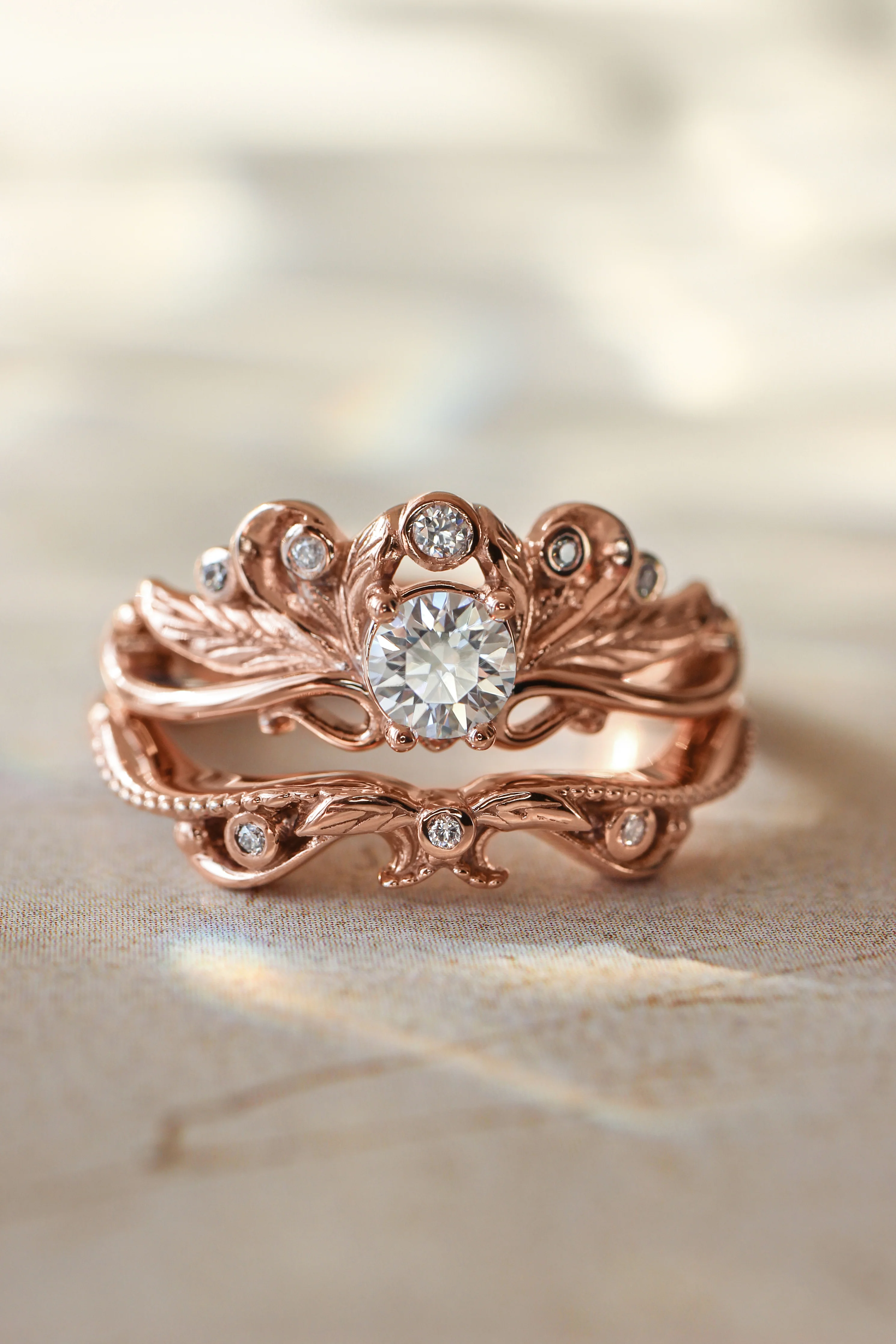Damariss | bridal ring set for round cut 5mm gemstone - Image 6