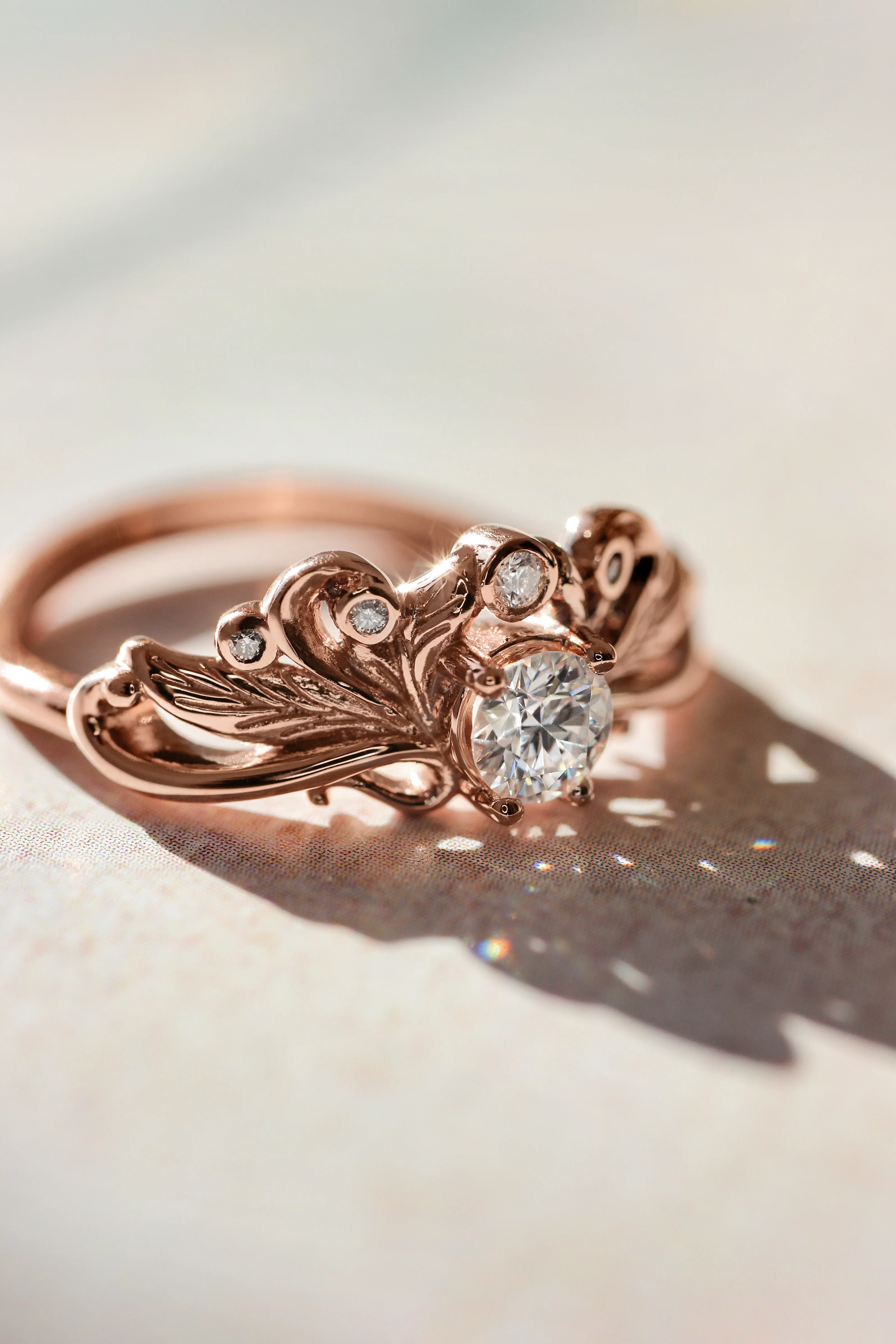 Damariss | bridal ring set for round cut 5mm gemstone - Image 7