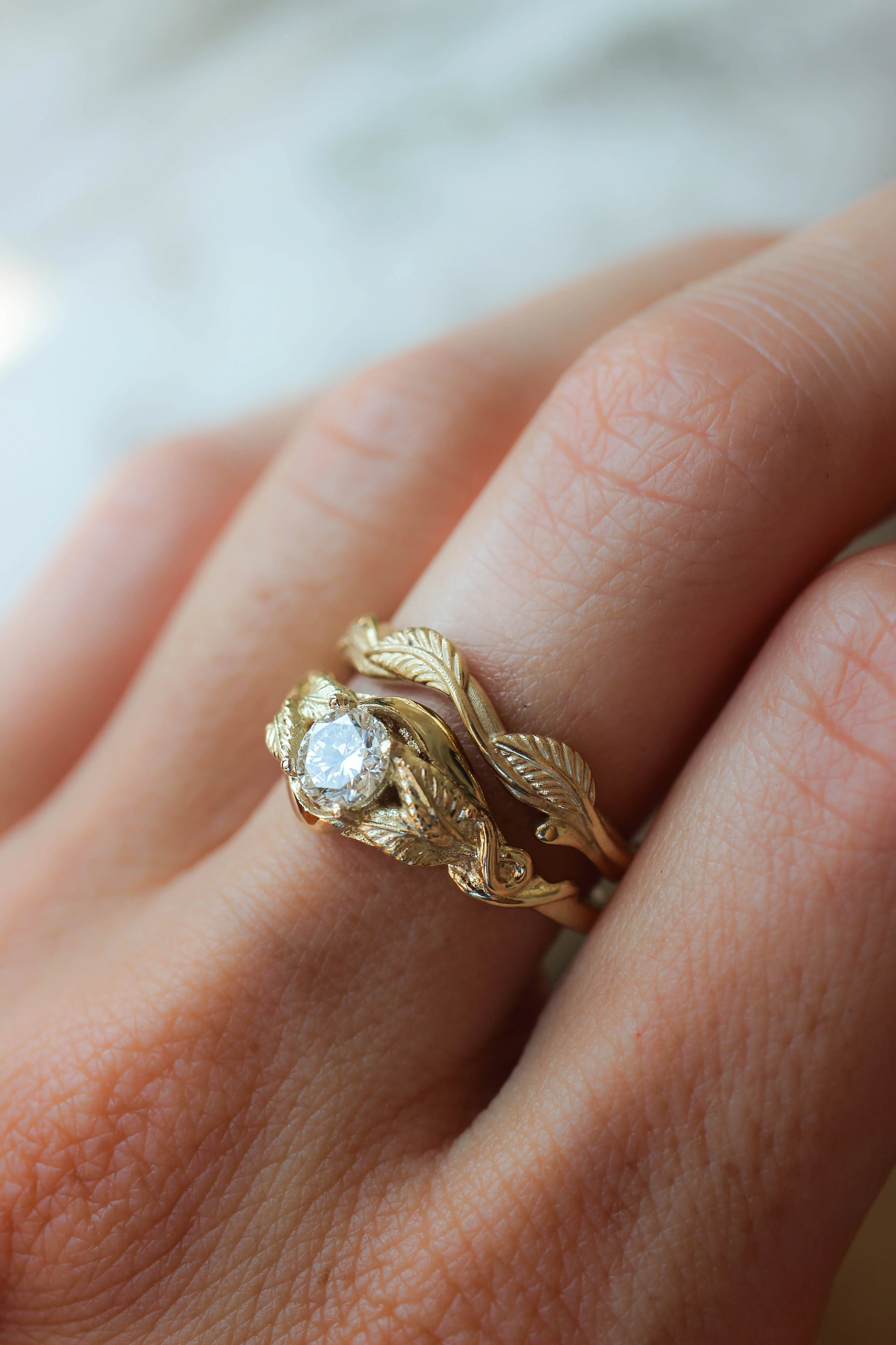 Twig wedding ring, matching band for Azalea - Image 7
