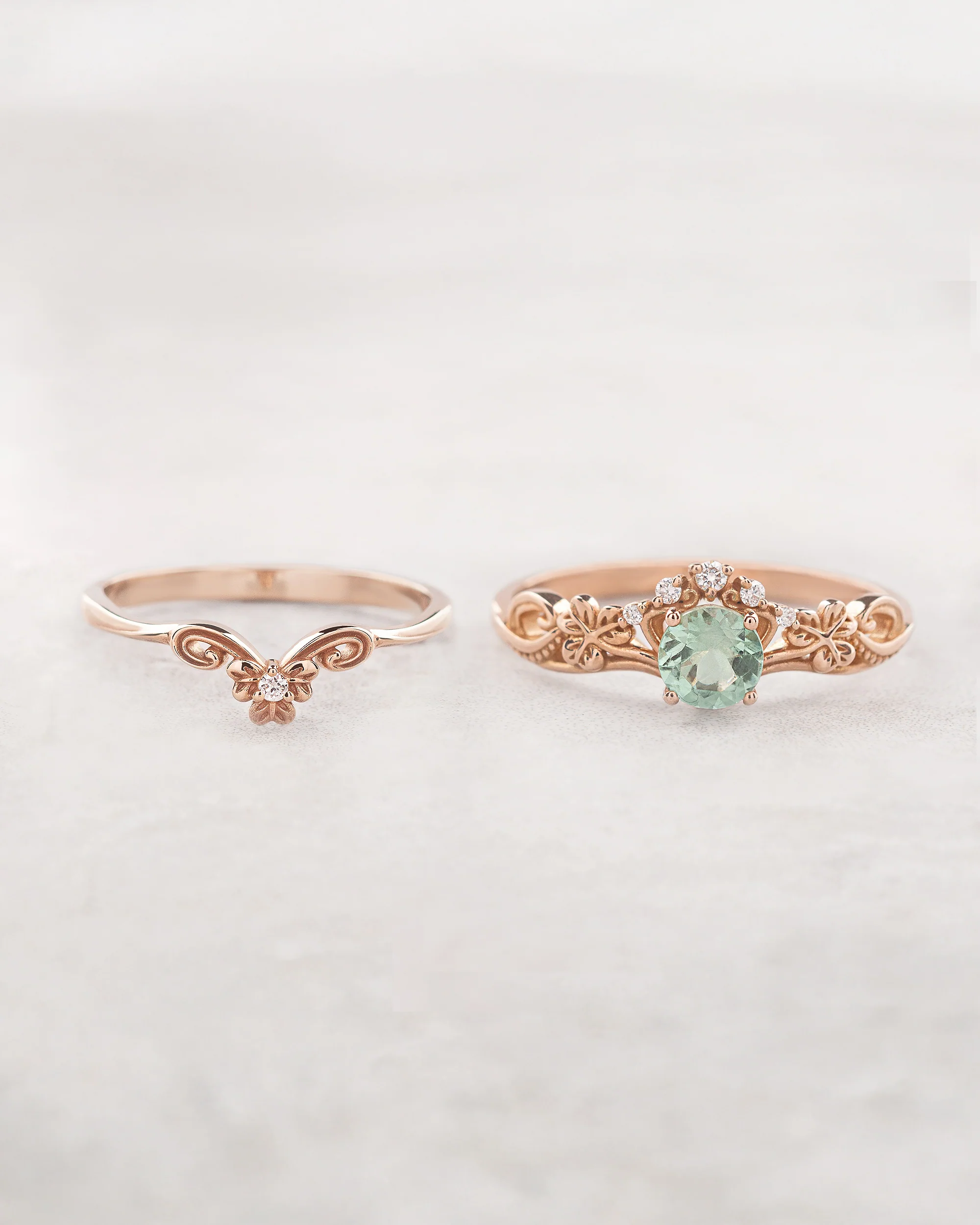 Horta round | bridal ring setting, engagement & wedding band set - Image 7