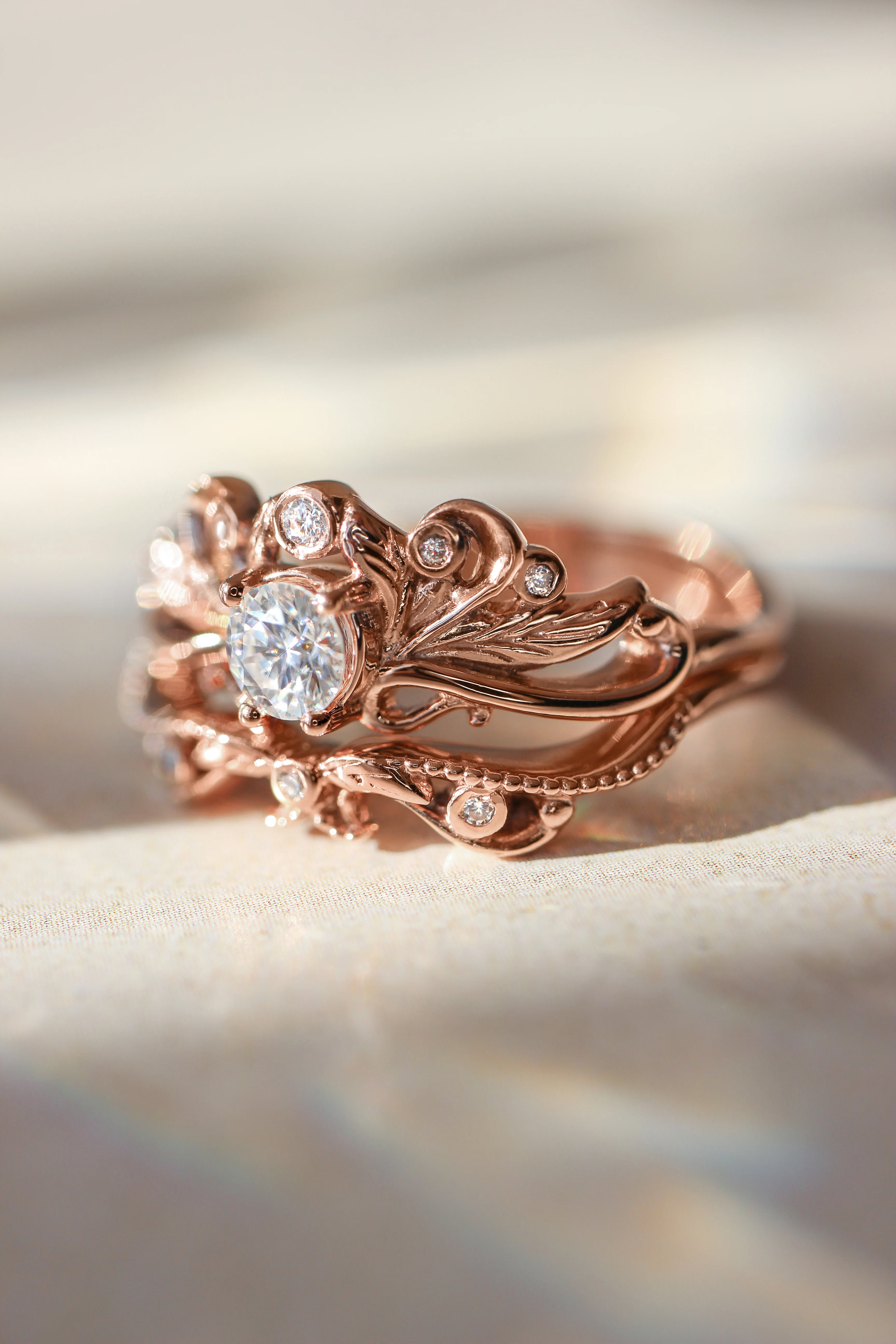 Natural diamonds bridal ring set / Damariss - Image 6