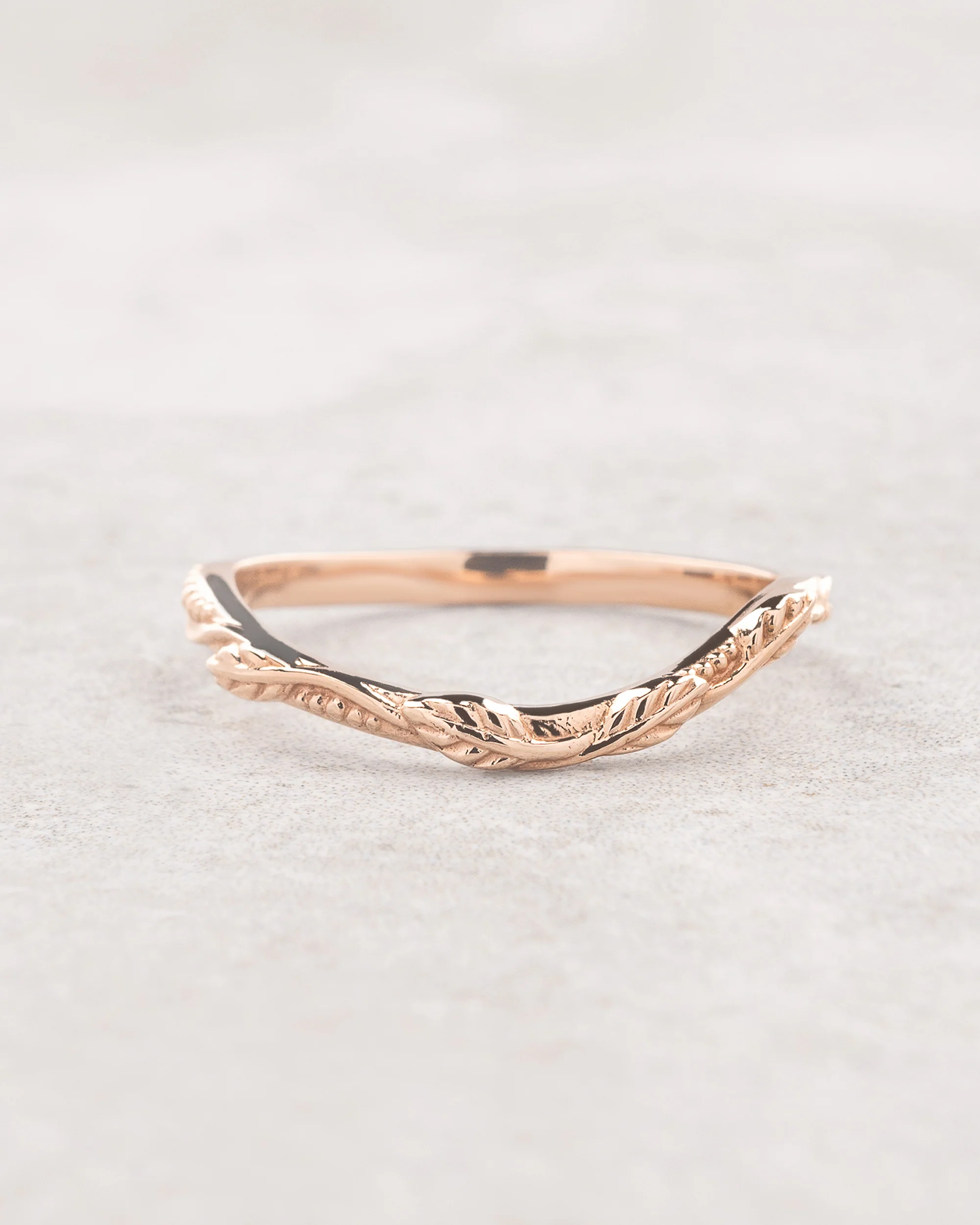 Patricia asymmetric | custom bridal ring set for emerald cut gemstone 8x6 mm - Image 5