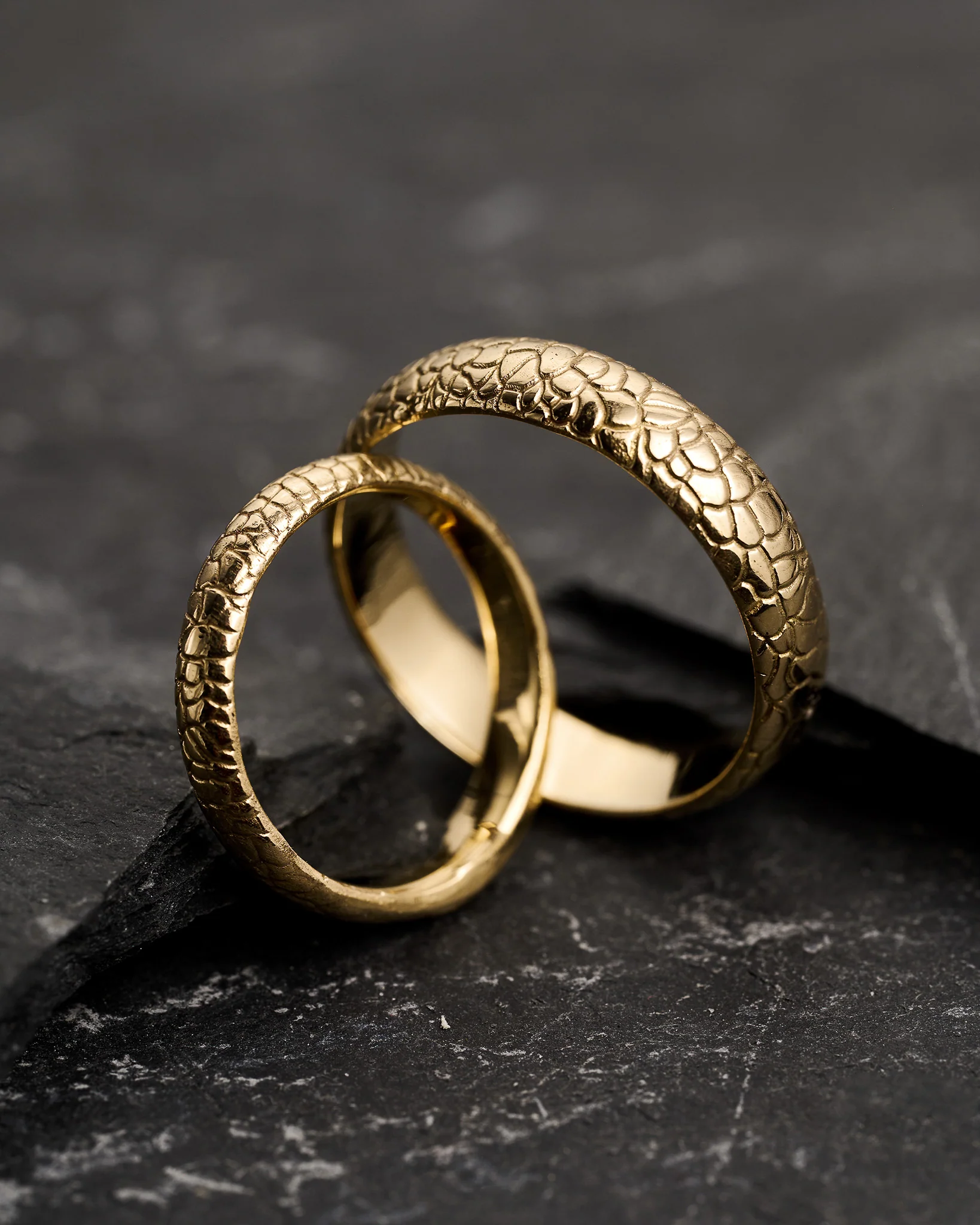 Reptile skin ring, 5 mm wedding band - Image 6