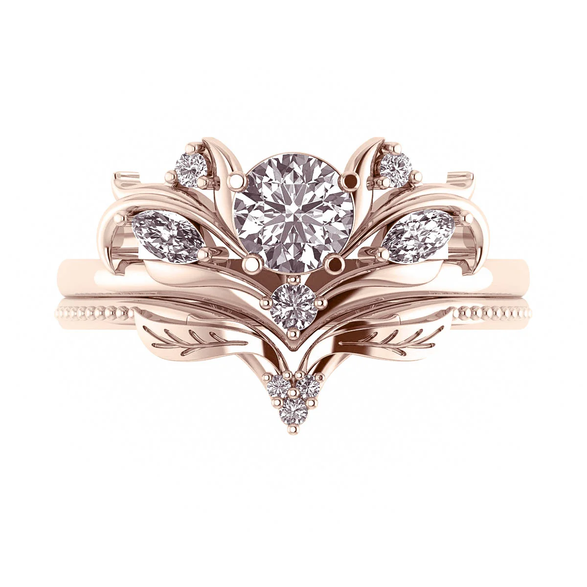 Swanlake | custom bridal ring setting, round cut gemstone 5 mm - Image 3